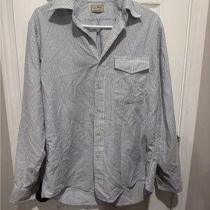L.L. Bean Men's Classic Blue Pinstripe Shirt